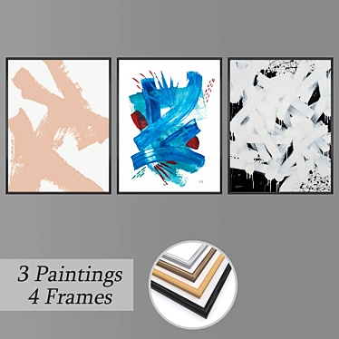 Artistic Collection: Set of Wall Paintings 3D model image 1 