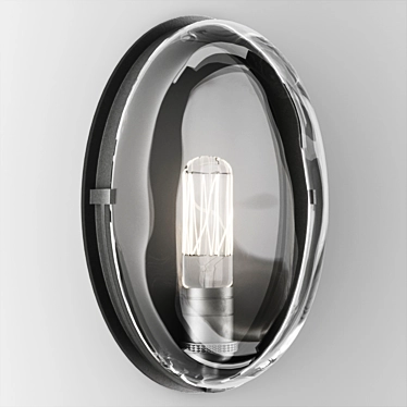 Elegant Dusk Sconce with Hand Carved Crystal Lens 3D model image 1 