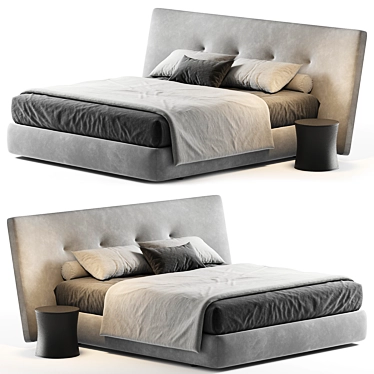 Elegant Rever Bed by Poliform 3D model image 1 