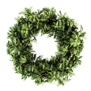 Festive Evergreen Wreath 3D model image 1 