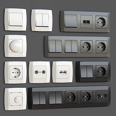Modernize Your Home with Tem LOGIQ Wall Switches 3D model image 1 
