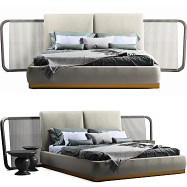 Elegant Opera Alba Bed: Timeless Beauty for Your Bedroom 3D model image 1 