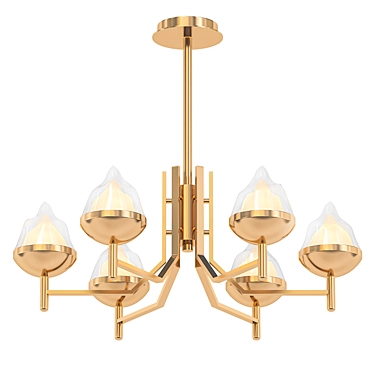 Elegant Brass Ceiling Stand Chandelier 3D model image 1 