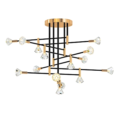 Glamorous Glass Chandelier 3D model image 1 