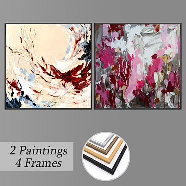 Artistic Wall Painting Set 3D model image 1 