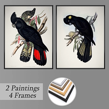 Versatile Set of Wall Paintings with Multiple Frame Options 3D model image 1 
