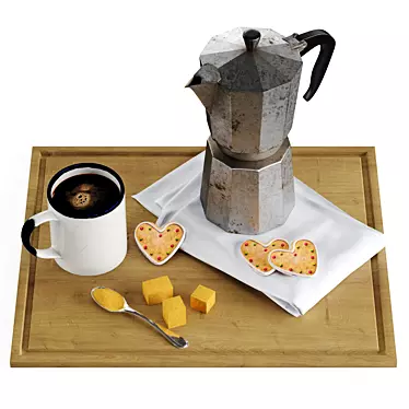 Vintage Moka Coffee Cup Set 3D model image 1 