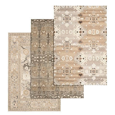 Luxury Rug Set with High-Quality Textures 3D model image 1 