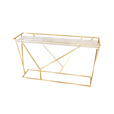 Title: OM Brass Console Table - Elegant Art Deco Design 3D model image 1 