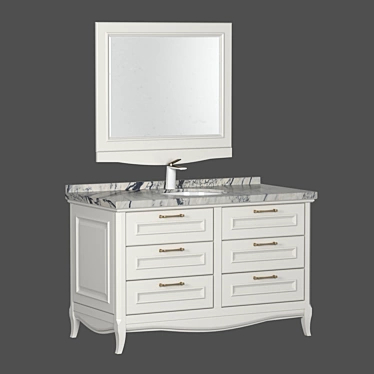 Title: Vintage Charm Vanity with Madlen Washbasin | Estella Color 3D model image 1 