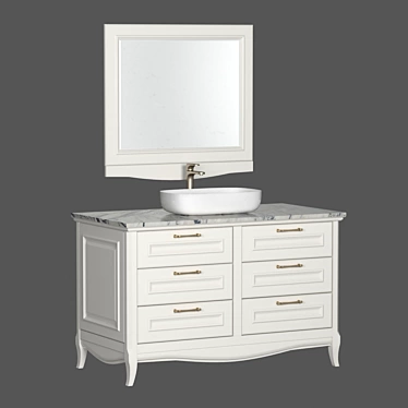 Vintage Madlen Vanity Unit with Overhead Sink / Ruta, Estella Finish 3D model image 1 