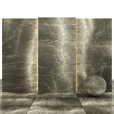 Elegant Kron Brown Marble: Timeless Beauty 3D model image 1 