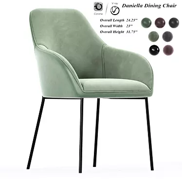 Elegant Daniella Dining Chair 3D model image 1 