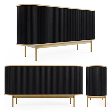 Modern Ribbed Sideboard: Walton (Crate & Barrel) 3D model image 1 