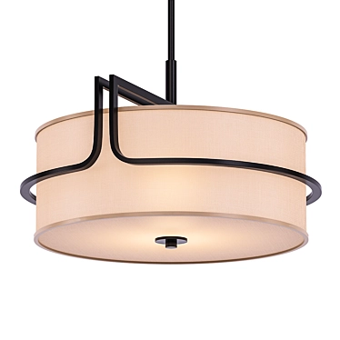 Elegant Textile Shade Pendant 3D model image 1 