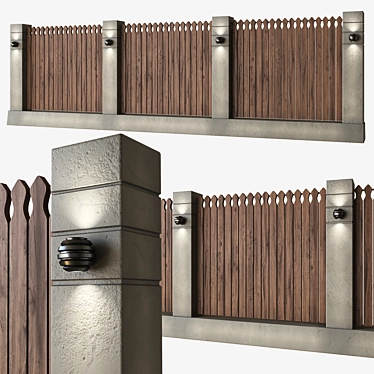 Modern Loft Fence Design 3D model image 1 