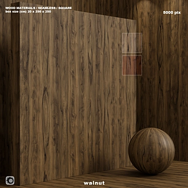 Walnut Wood Set: Seamless Material for Box Scene 3D model image 1 