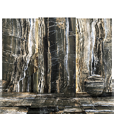 Opera Dark Marble Tiles: Glossy Texture, Various Sizes 3D model image 1 