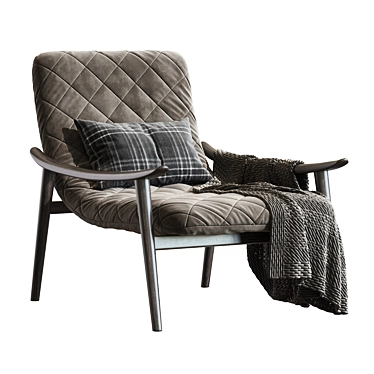 Fynn Saddle Armchair: Sleek and Stylish Seating 3D model image 1 