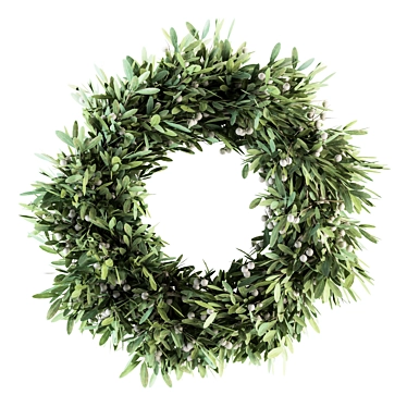 Joyful Holiday Greens: Olive Wreath 3D model image 1 