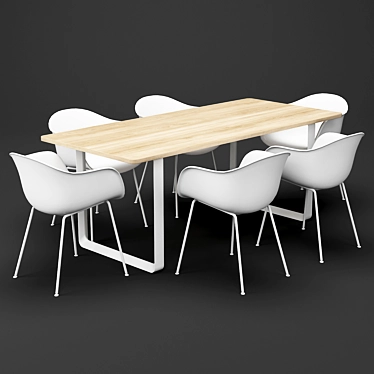 Modern Dining Table Set 3D model image 1 