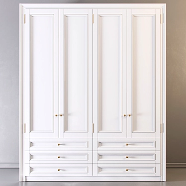 Elegant Space-Saving Wardrobe 3D model image 1 