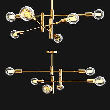 Elegant Bronze Chandelier - 90cm 3D model image 1 