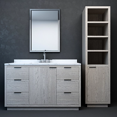 Luxury Modern Larsen Extra-Wide Vanity 3D model image 1 