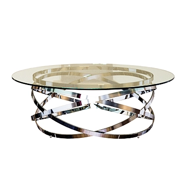 Sleek Glass Chrome Coffee Table 3D model image 1 