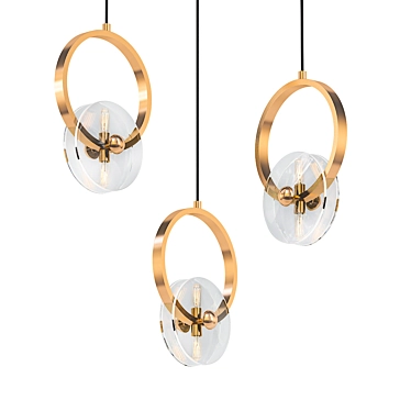 Crystal Gold Pendant Light 3D model image 1 