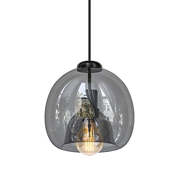 Dual Smoked Glass Pendant Light 3D model image 1 