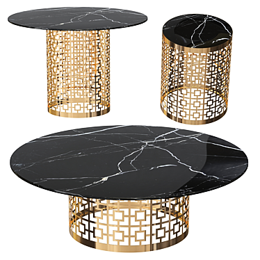 Modern Black Dining Table 3D model image 1 