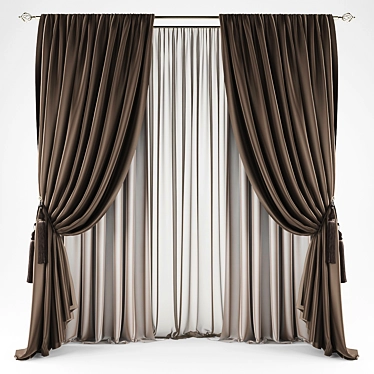 Elegant Curtain Set 3D model image 1 