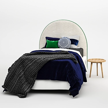 Crescent Boys Bed - Single | Stylish & Comfy 3D model image 1 