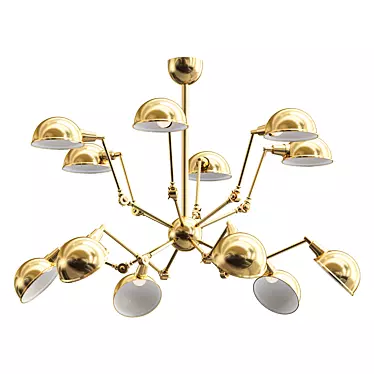 Elegant Gold Spider Chandelier 3D model image 1 