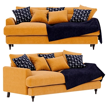 Elegant Joules Velvet Sofa 3D model image 1 