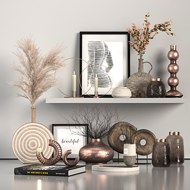 Vintage Home Decor Set 3D model image 1 