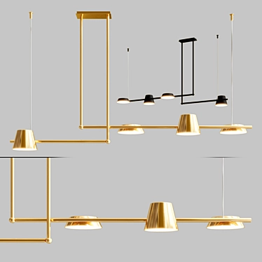 Elegant Toivola Pendant Lamp 3D model image 1 