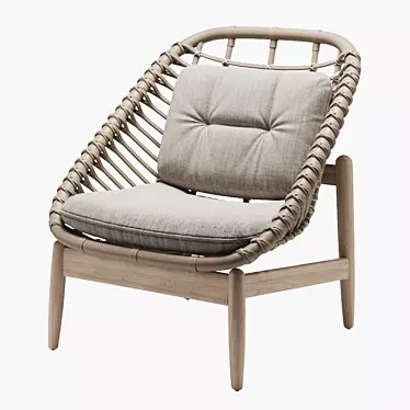 Modern Teak Lounge Chair 3D model image 1 