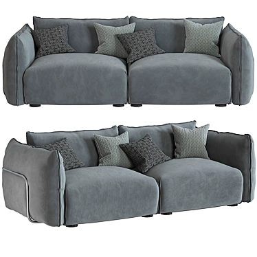 Elegant Dion 3 Seater Sofa 3D model image 1 