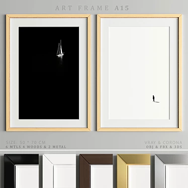 Modern Art Frame Set 3D model image 1 