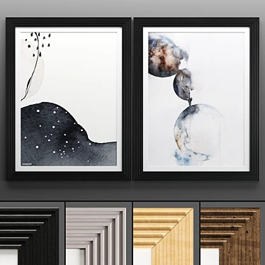 Modern Art Frames Set 3D model image 1 