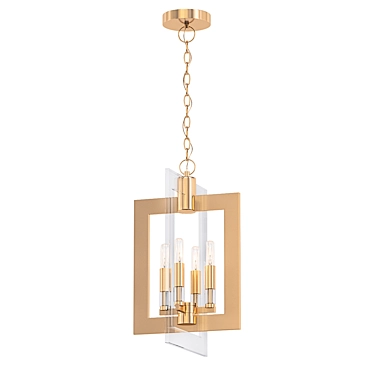 Wellington 4-Light Rectangle Pendant 3D model image 1 