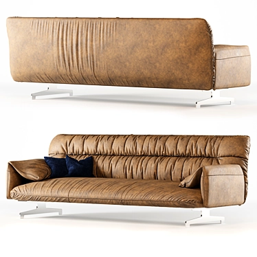 Luxury Leather Sofa Set 3D model image 1 