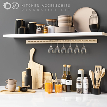 Kitchen Essentials Set: Enhance Your Interior Design 3D model image 1 