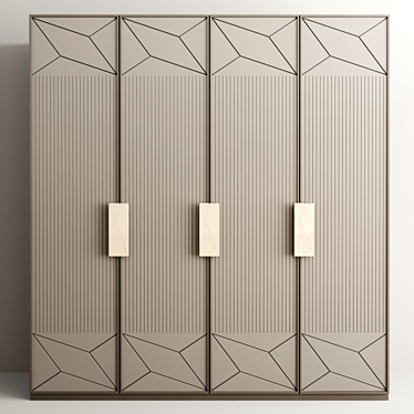 Modular Wardrobe with 4 Separate Modules 3D model image 1 