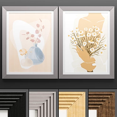 Modern Art Frame Set 3D model image 1 