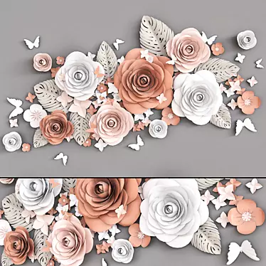 Blooming Beauty Paper Flower Wall Decor 3D model image 1 