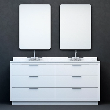 RH Modern Machinto Double Vanity2 3D model image 1 