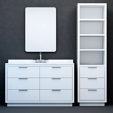 RH Modern Machinto Extra-Wide Vanity 3D model image 1 